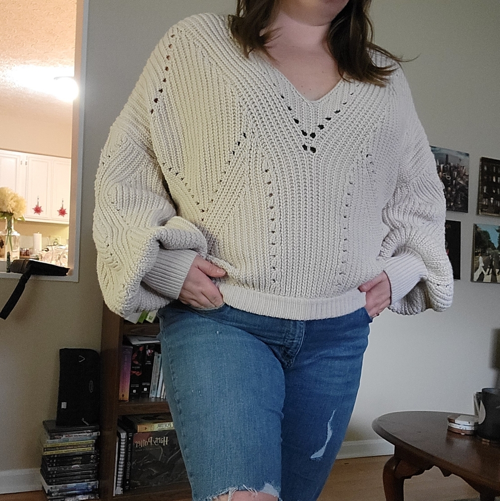 Slouchy cream sweater